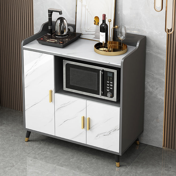 Matte Finish Dining Server Glam Indoor Sideboard with Cabinets