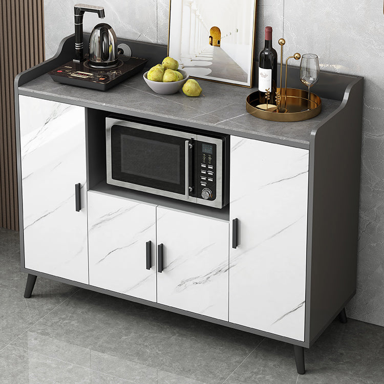 Matte Finish Dining Server Glam Indoor Sideboard with Cabinets