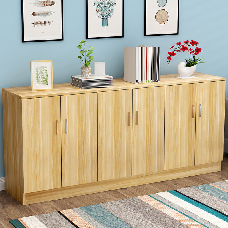 Contemporary Style Sideboard Brown Engineered Wood Server  with Adjustable Shelves