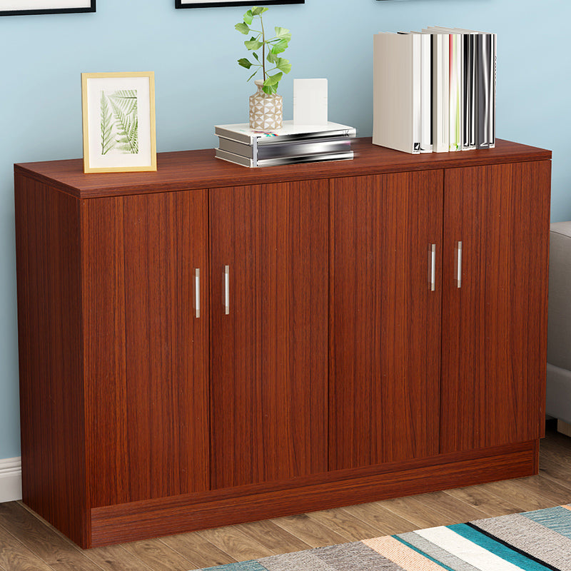 Contemporary Style Sideboard Brown Engineered Wood Server  with Adjustable Shelves