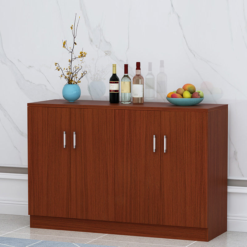 Contemporary Style Sideboard Brown Engineered Wood Server  with Adjustable Shelves