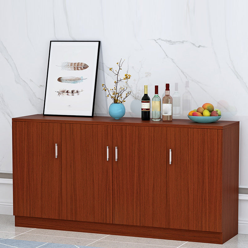 Contemporary Style Sideboard Brown Engineered Wood Server  with Adjustable Shelves