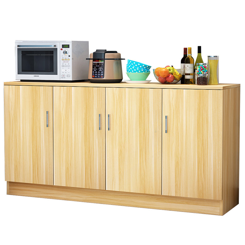 Contemporary Style Sideboard Brown Engineered Wood Server  with Adjustable Shelves