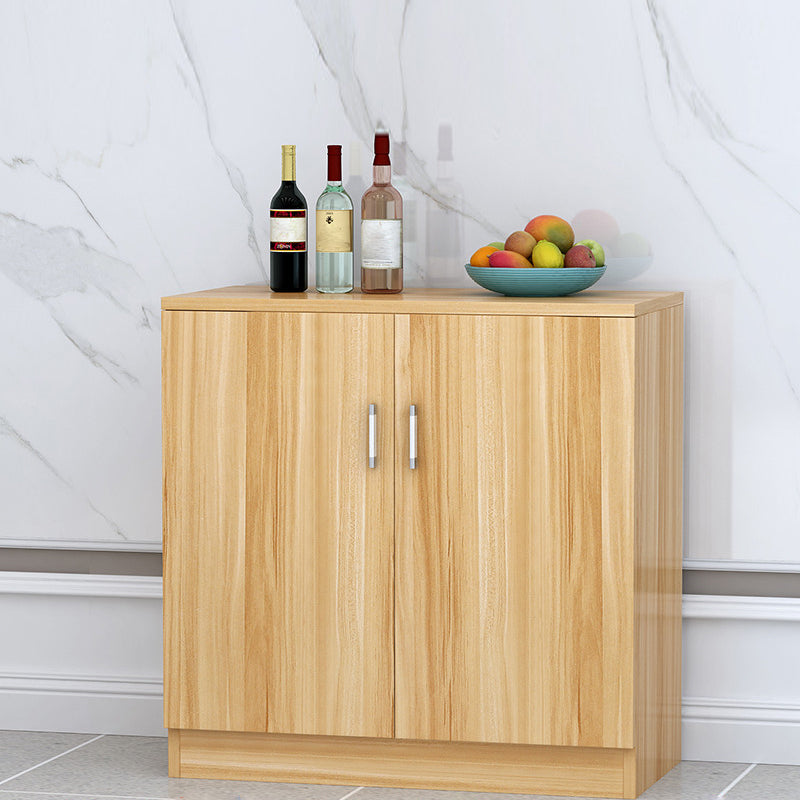 Contemporary Style Sideboard Brown Engineered Wood Server  with Adjustable Shelves