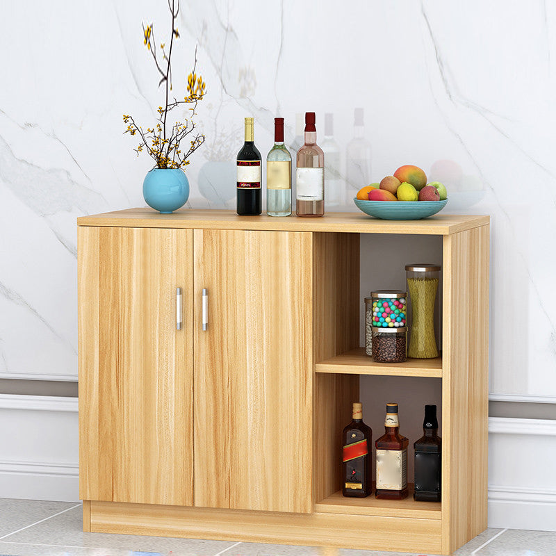 Contemporary Style Sideboard Brown Engineered Wood Server  with Adjustable Shelves