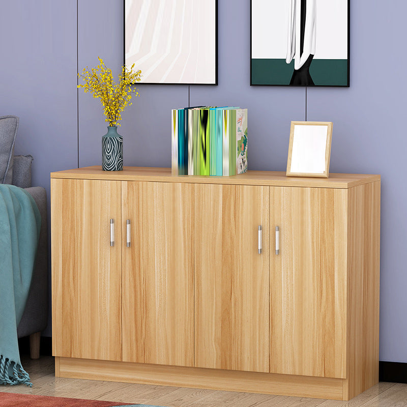 Contemporary Style Sideboard Brown Engineered Wood Server  with Adjustable Shelves