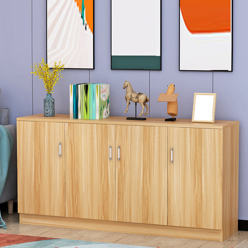 Contemporary Style Sideboard Brown Engineered Wood Server  with Adjustable Shelves