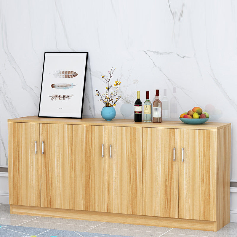 Contemporary Style Sideboard Brown Engineered Wood Server  with Adjustable Shelves