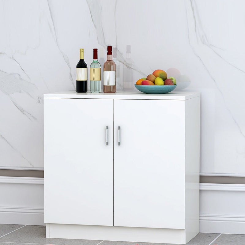 Contemporary Style Sideboard Brown Engineered Wood Server  with Adjustable Shelves