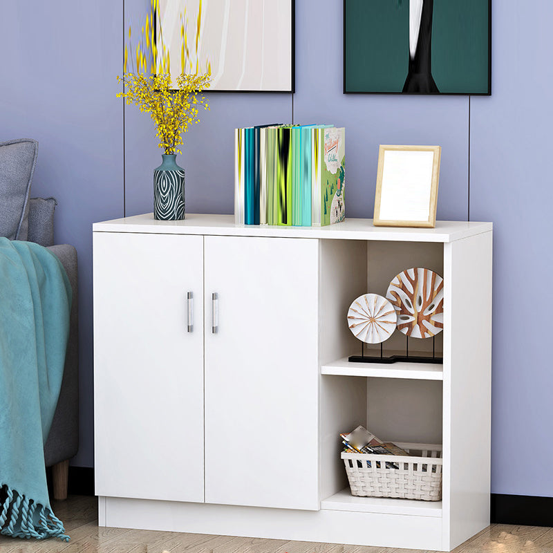 Contemporary Style Sideboard Brown Engineered Wood Server  with Adjustable Shelves