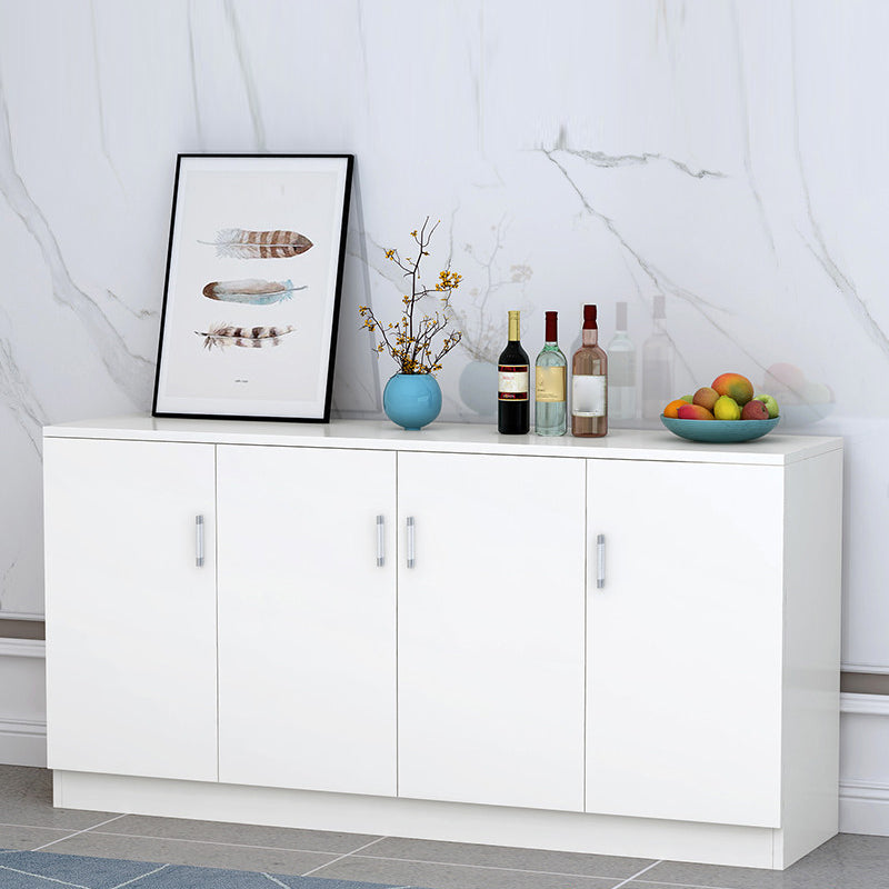 Contemporary Style Sideboard Brown Engineered Wood Server  with Adjustable Shelves