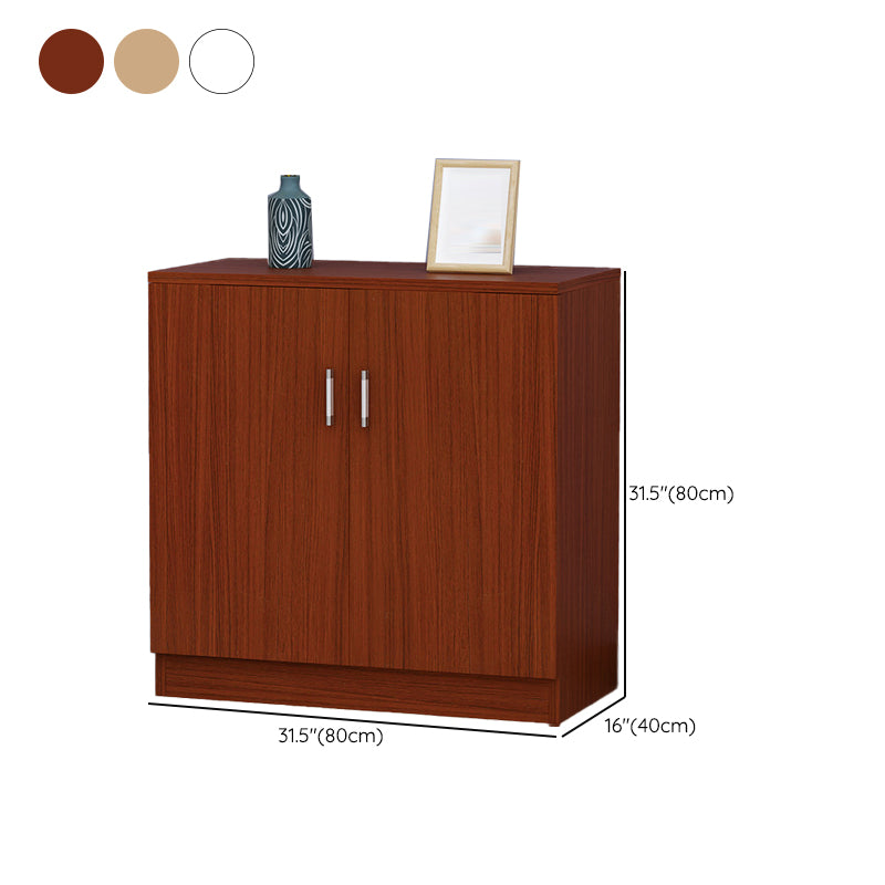 Contemporary Style Sideboard Brown Engineered Wood Server  with Adjustable Shelves