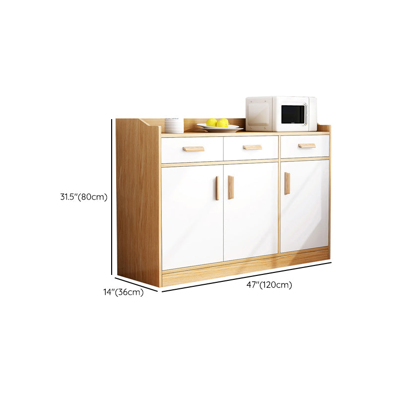 Modern Style Dining Server Engineered Wood Server with Drawers and Storage