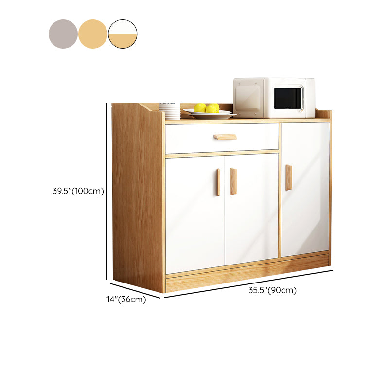 Modern Style Dining Server Engineered Wood Server with Drawers and Storage