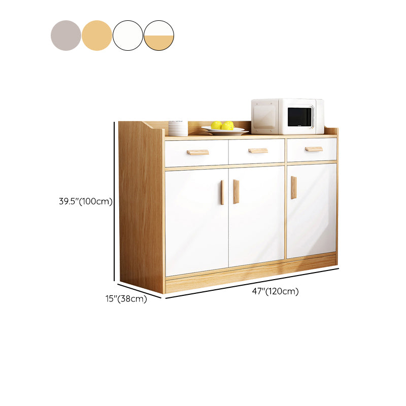 Modern Style Dining Server Engineered Wood Server with Drawers and Storage