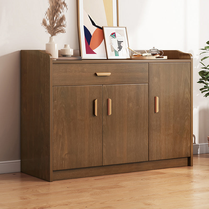 Contemporary Style Dining Server Brown Engineered Wood Server with Doors