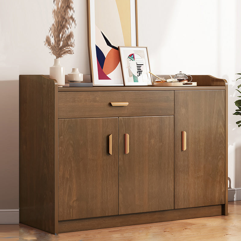 Contemporary Style Dining Server Brown Engineered Wood Server with Doors