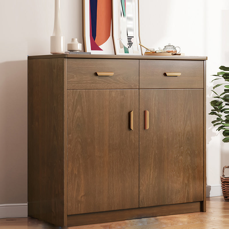 Contemporary Style Dining Server Brown Engineered Wood Server with Doors