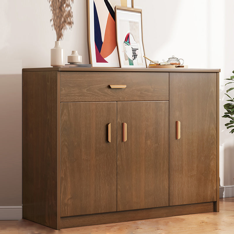 Contemporary Style Dining Server Brown Engineered Wood Server with Doors