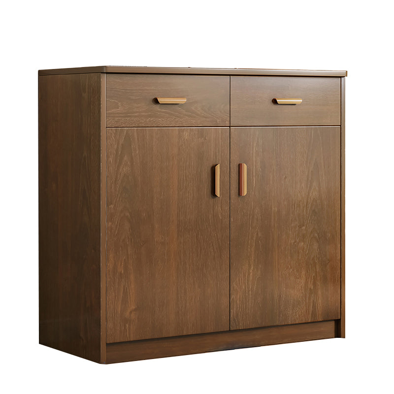 Contemporary Style Dining Server Brown Engineered Wood Server with Doors