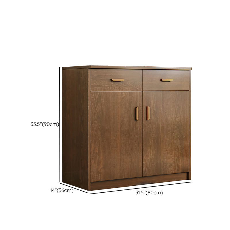 Contemporary Style Dining Server Brown Engineered Wood Server with Doors