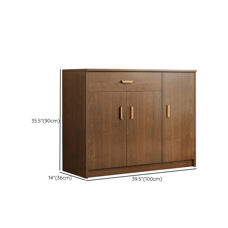 Contemporary Style Dining Server Brown Engineered Wood Server with Doors