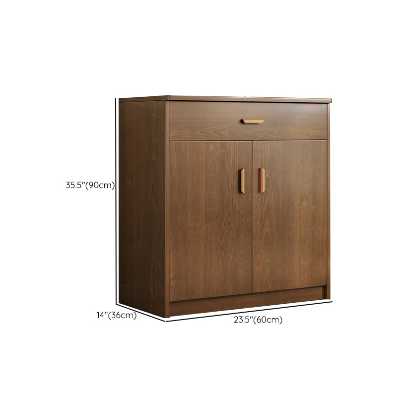 Contemporary Style Dining Server Brown Engineered Wood Server with Doors