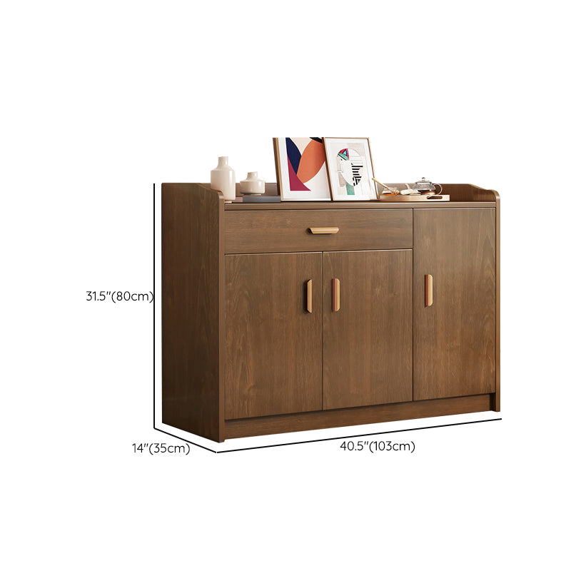 Contemporary Style Dining Server Brown Engineered Wood Server with Doors