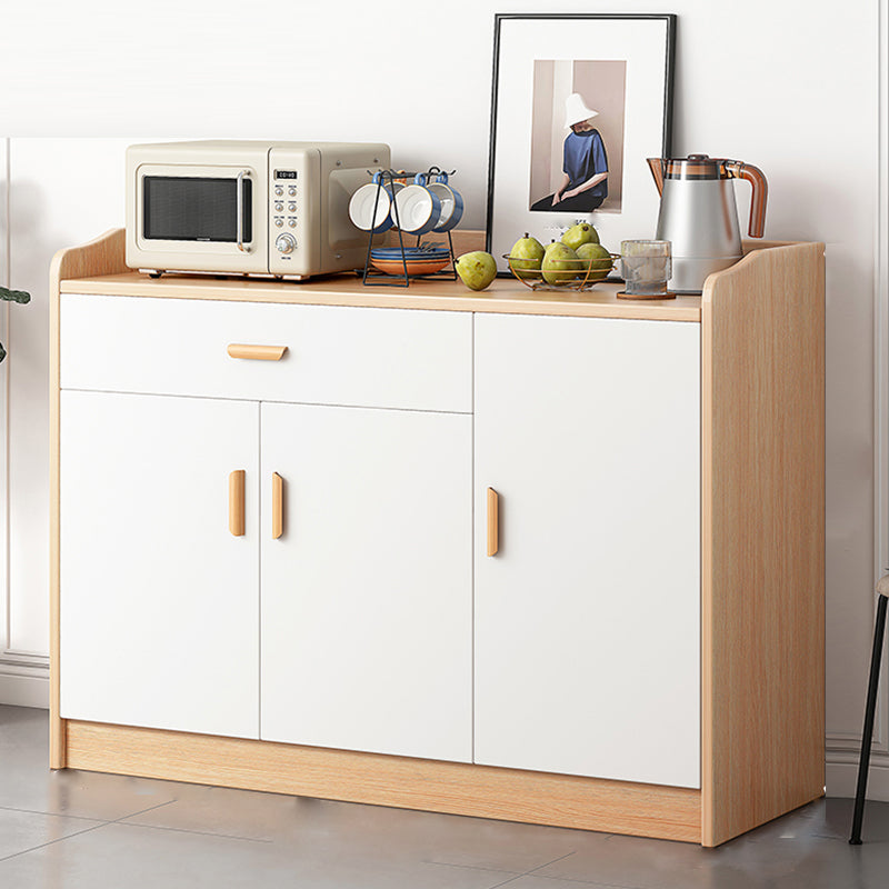 Contemporary Style Server Engineered Wood Dining Server with Drawer and Storage