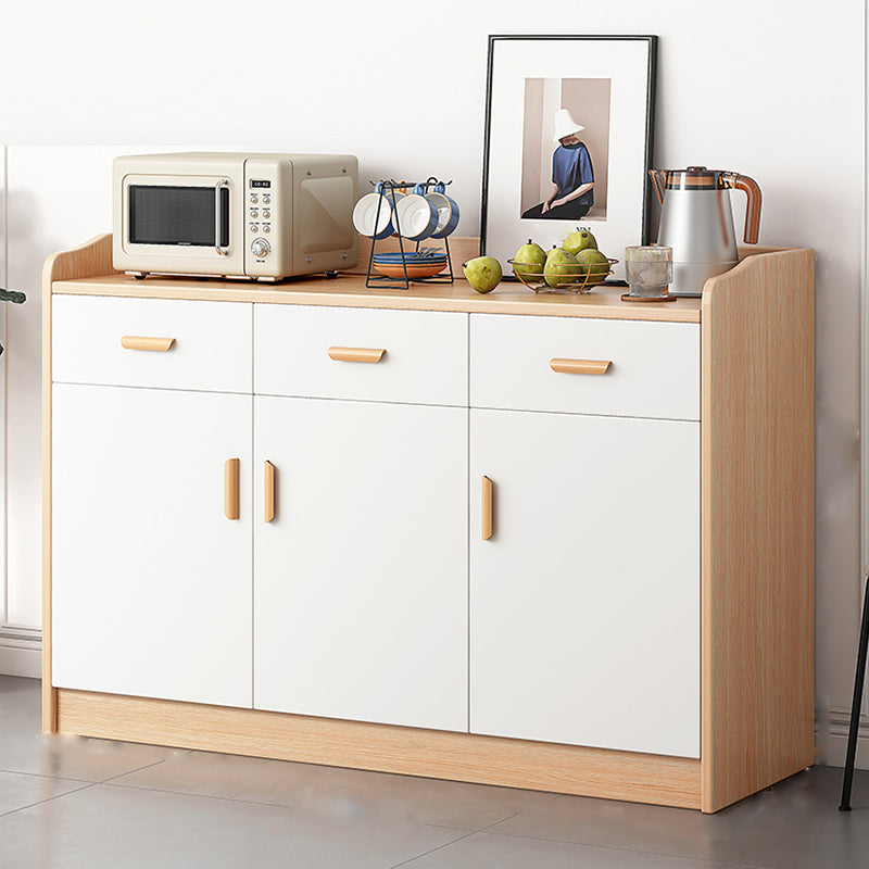 Contemporary Style Server Engineered Wood Dining Server with Drawer and Storage