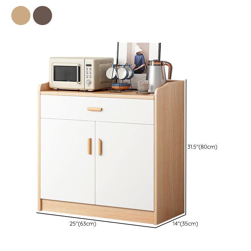 Contemporary Style Server Engineered Wood Dining Server with Drawer and Storage