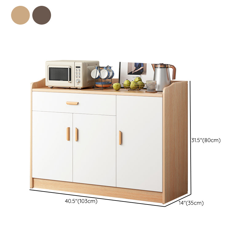 Contemporary Style Server Engineered Wood Dining Server with Drawer and Storage