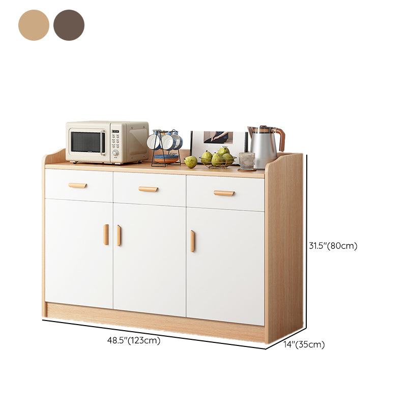 Contemporary Style Server Engineered Wood Dining Server with Drawer and Storage