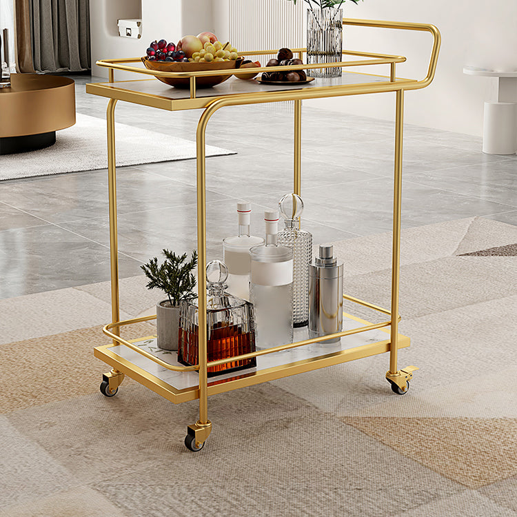 Modern Style Open Storage Kitchen Trolley Rectangular Dining Room Prep Table