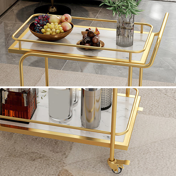 Modern Style Open Storage Kitchen Trolley Rectangular Dining Room Prep Table