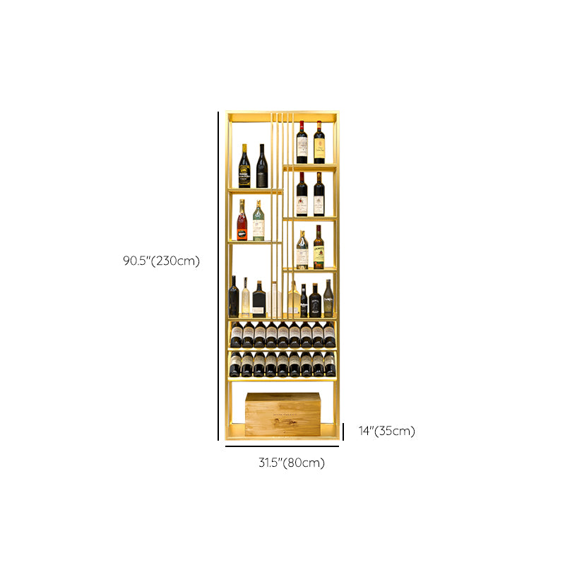 Modern Simple Floor Wine Rack Golden Wine Bottle Rack for Kitchen