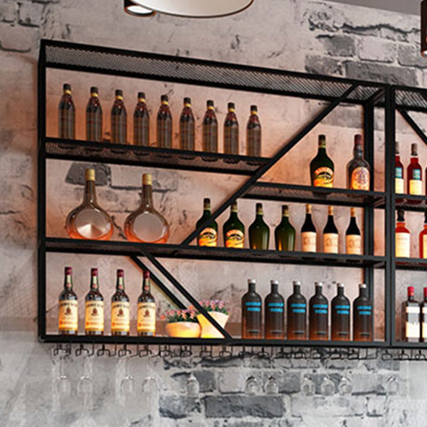 Modern Simple Wine Rack Iron Shelf Wall Mounted Wine Rack for Bar