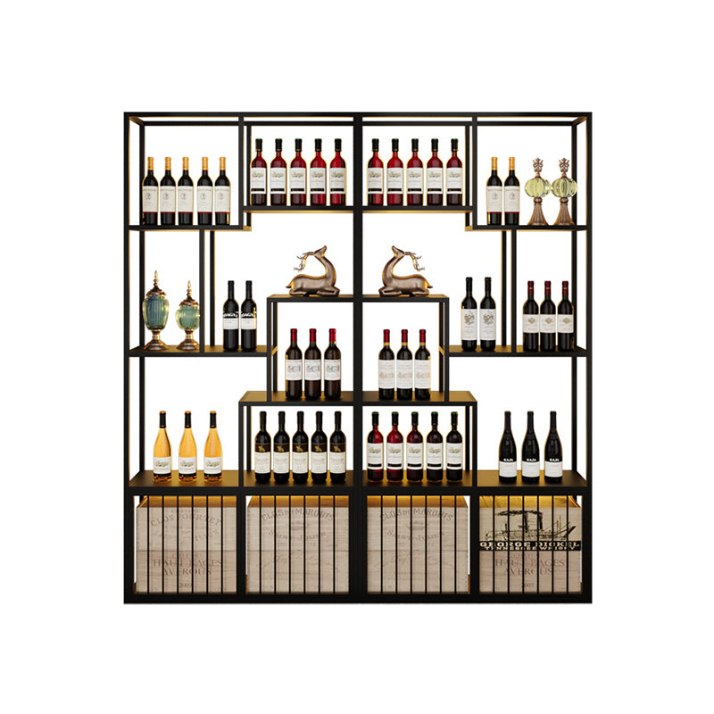 Modern Simple Floor Wine Rack Metal Shelf Wine Holder for Dining Room