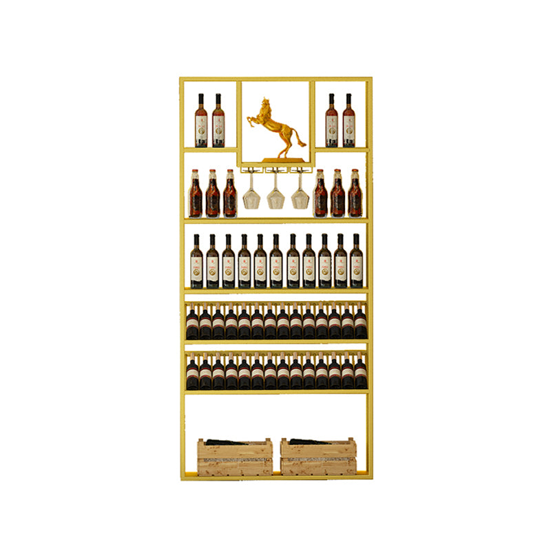 Floor Wine Rack Modern Metal Wine Bottle & Glass Rack for Dining Room