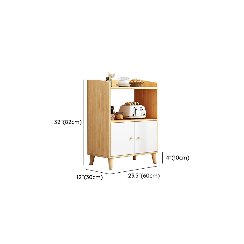 Modern Style Dining Server Engineered Wood Server with Open Storage