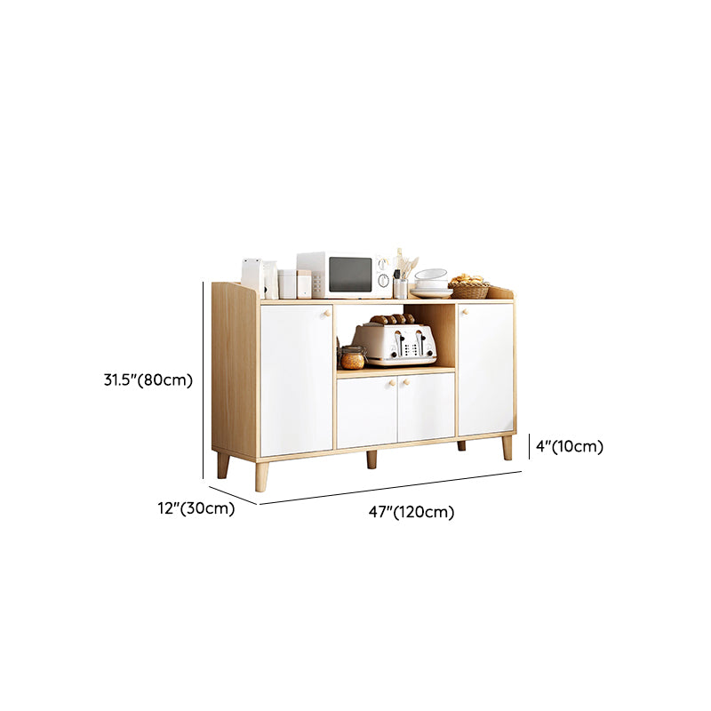 Modern Style Dining Server Engineered Wood Server with Open Storage