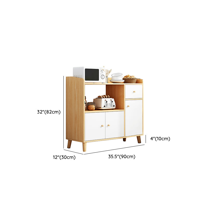 Modern Style Dining Server Engineered Wood Server with Open Storage