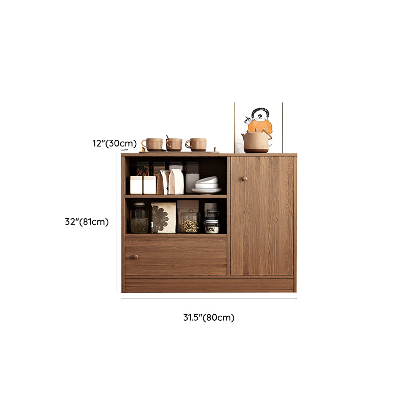 Modern Style Dining Server Engineered Wood Server with Open Storage