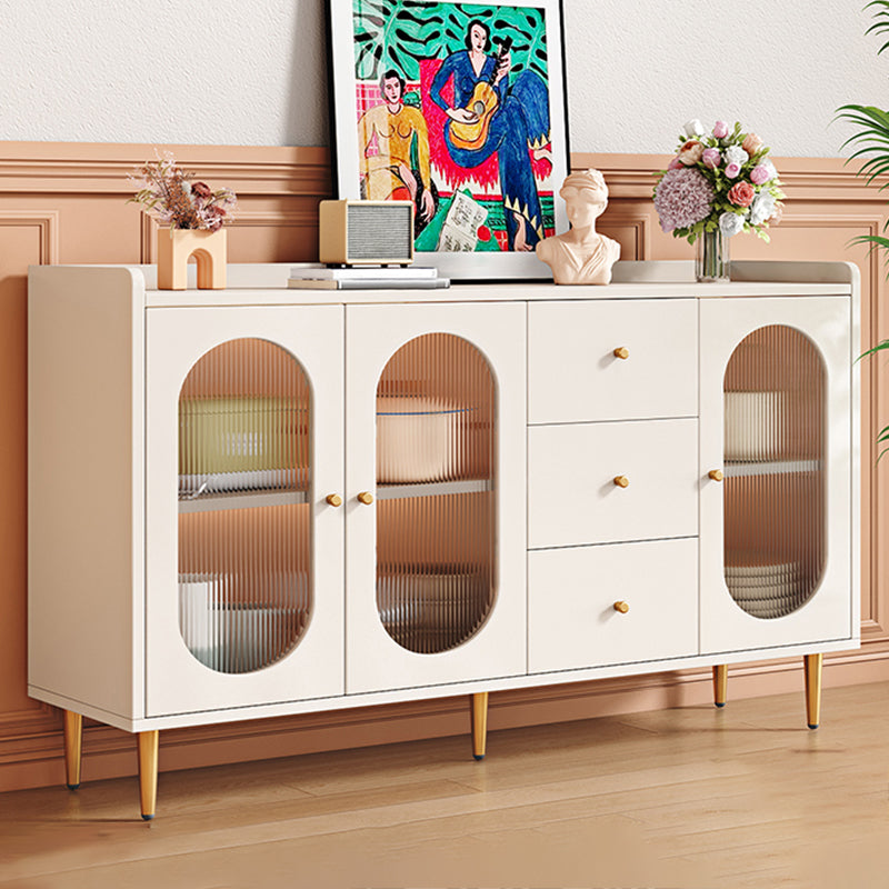 White Sideboard Cabinet Adjustable Shelving Sideboard Cabinet with Glass Doors