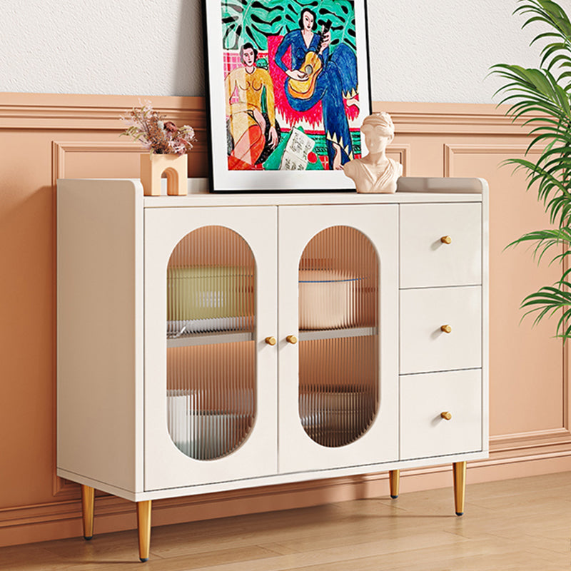 White Sideboard Cabinet Adjustable Shelving Sideboard Cabinet with Glass Doors