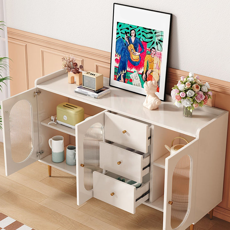 White Sideboard Cabinet Adjustable Shelving Sideboard Cabinet with Glass Doors