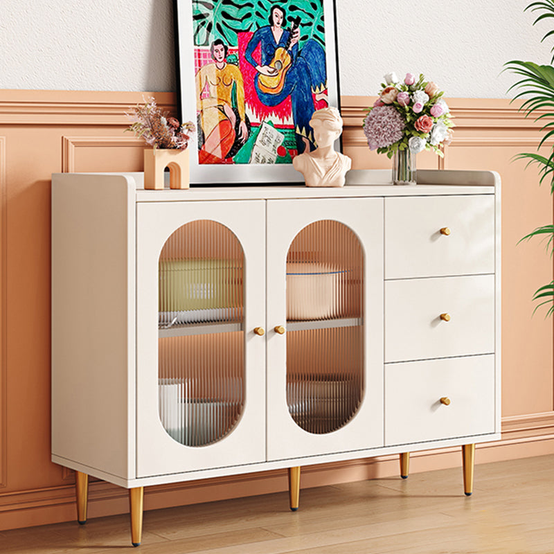 White Sideboard Cabinet Adjustable Shelving Sideboard Cabinet with Glass Doors