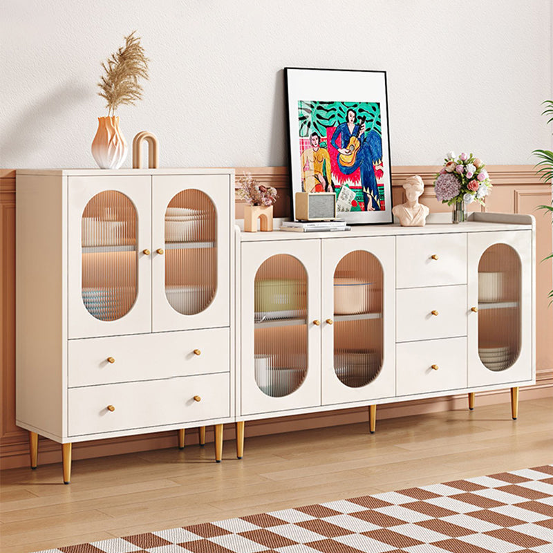 White Sideboard Cabinet Adjustable Shelving Sideboard Cabinet with Glass Doors