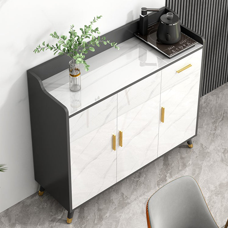 Modern Stone Sideboard 1 Drawer Sideboard Cabinet with Adjustable Shelves