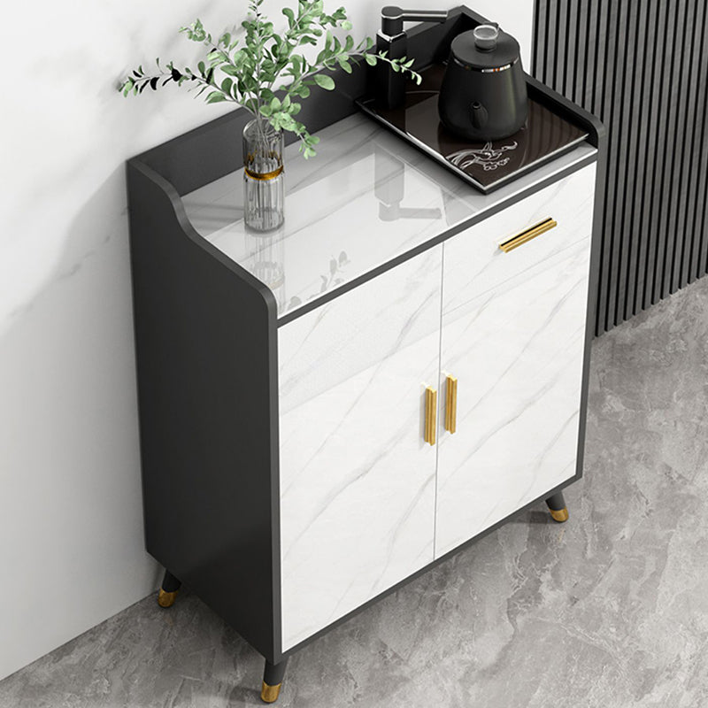 Modern Stone Sideboard 1 Drawer Sideboard Cabinet with Adjustable Shelves